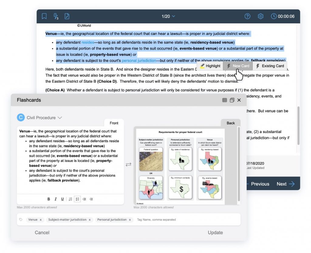 UWorld MBE® QBank Update: Introducing New Flashcard Features | UWorld Legal