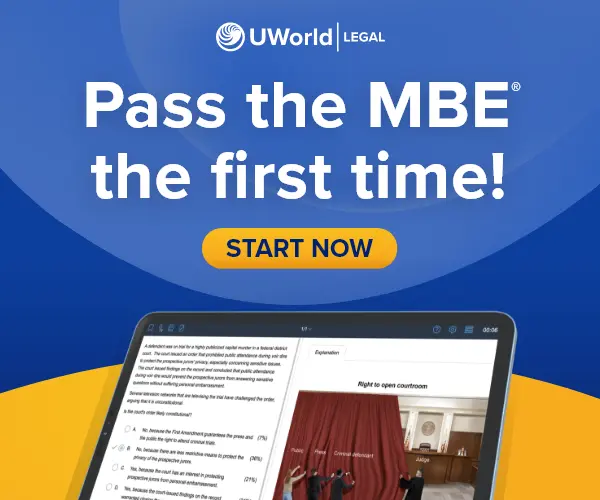 Click here to get started with the UWorld MBE QBank and pass the MBE the first time.