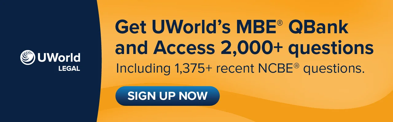 Sign up for UWorld’s MBE QBank with 2,000+ questions, including 1,375+ recently released by NCBE.