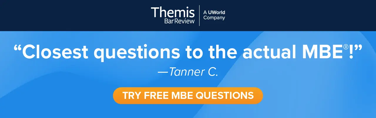 MBE QBank user testimonial: Questions are the closest to the real MBE. Click here to try free MBE questions.