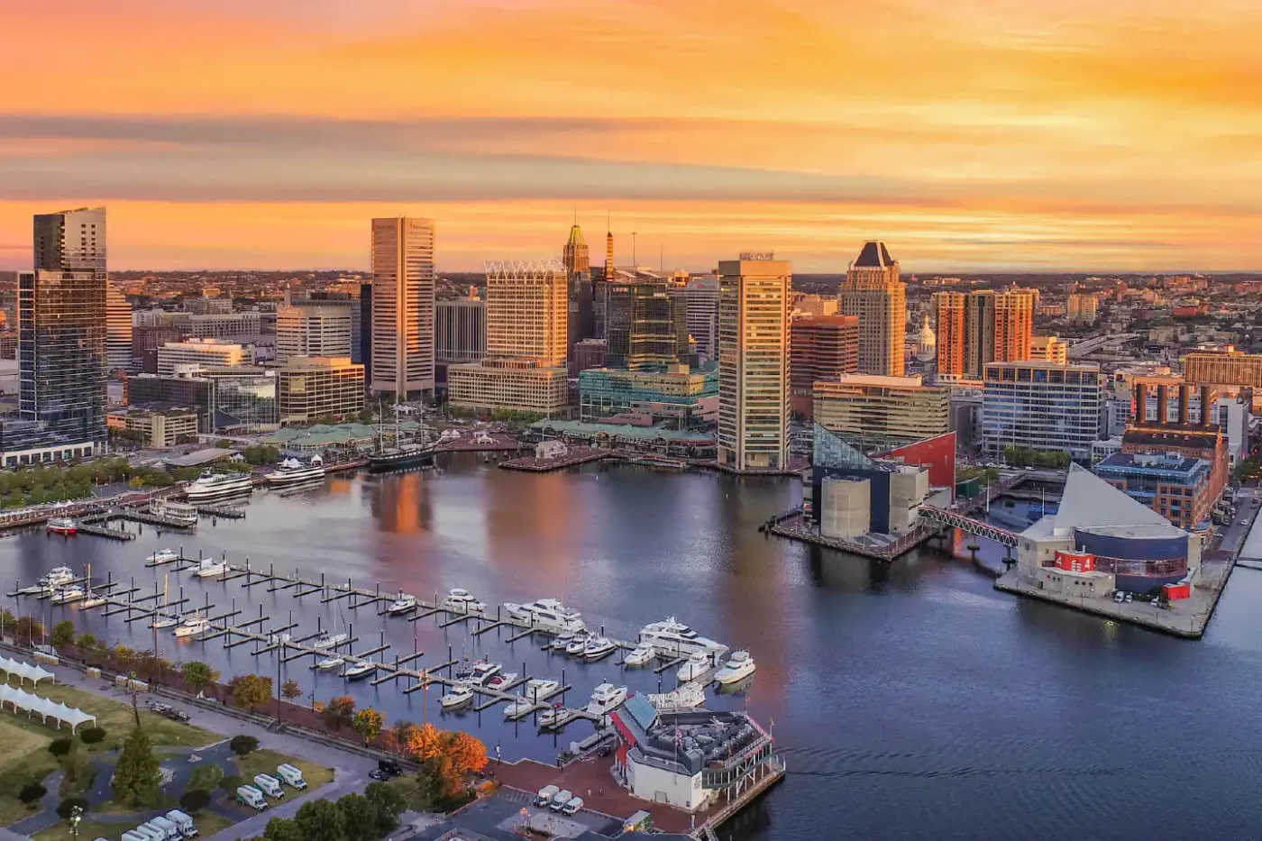 Baltimore Inner Harbor - Home to Maryland bar exam.