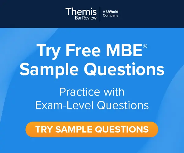 MBE QBank user testimonial: Questions are the closest to the real MBE. Click here to try free MBE questions.