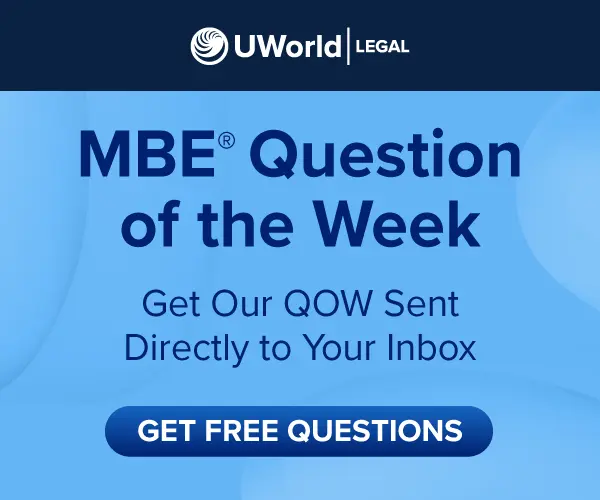Click here to sign up for MBE Question of the Week. Questions will be delivered to your email.