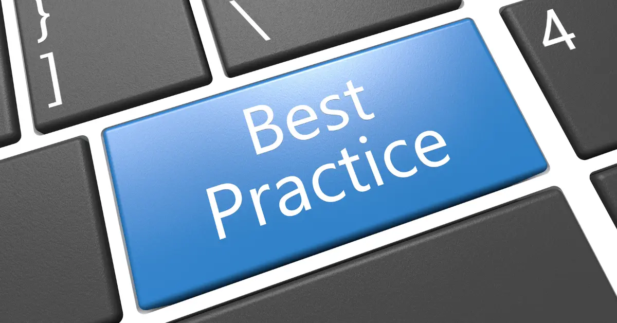 Keyboard with a blue key labeled "Best Practice" in white text.
