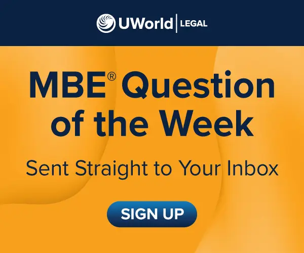 Click here to sign up for MBE Question of the Week. Questions will be delivered to your email.