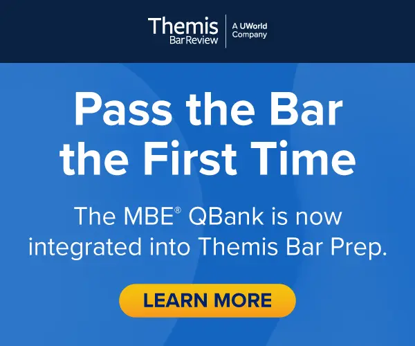 Learn more about passing the bar exam with MBE QBank, integrated into every Themis course.